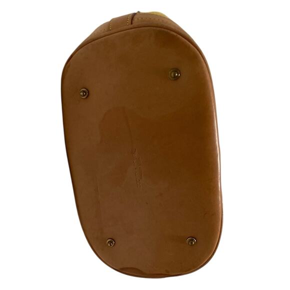 Vintage Dooney & Bourke Cabriolet & Vachetta Leather Yellow Bucket Shoulder Bag - Picture 9 of 12